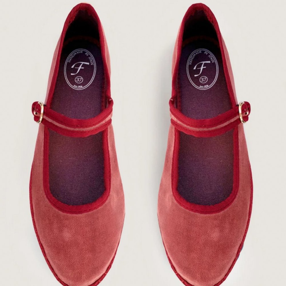 Flabelus Theresa Red Velvet Mary Janes - EU 42
